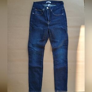 Good American Sz 6/28 Good Legs Crop Dark Wash Skinny Stretch Jean
